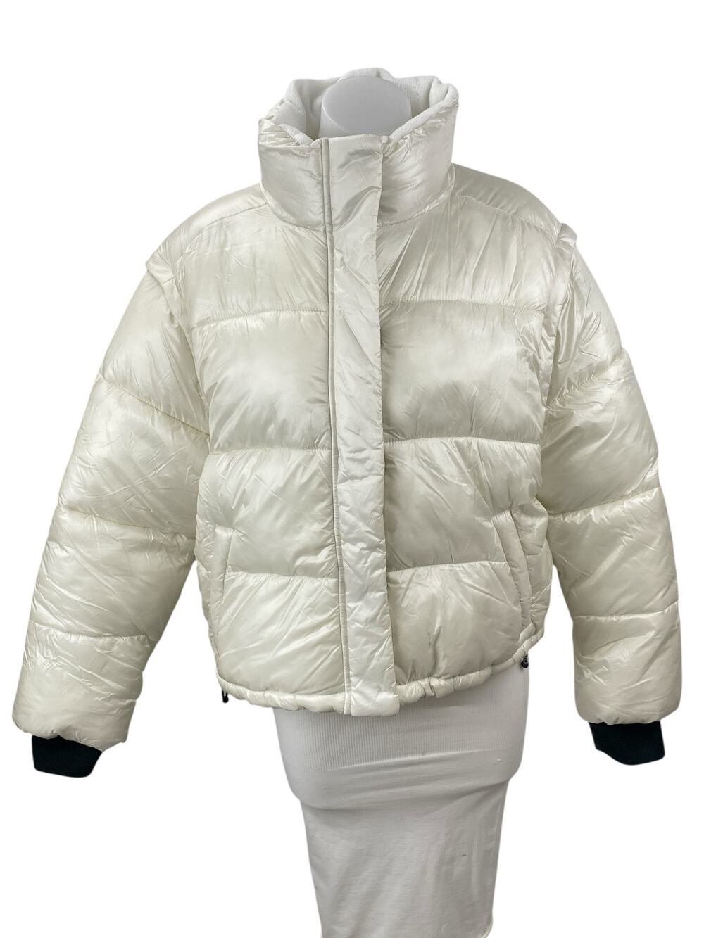 Gilly Hicks Multiway Convertible Quilted Detachable Sleeve Puffer Coat Jacket L